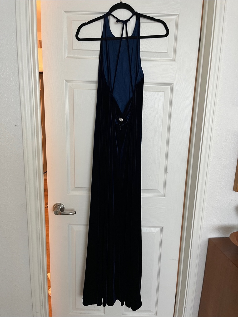 Vintage 90s Cache midnight blue velvet gown